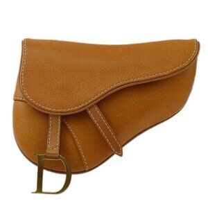 Christian Dior Brown Leather Saddle Mini Pouch Bag 71BM-1003 AK31562h